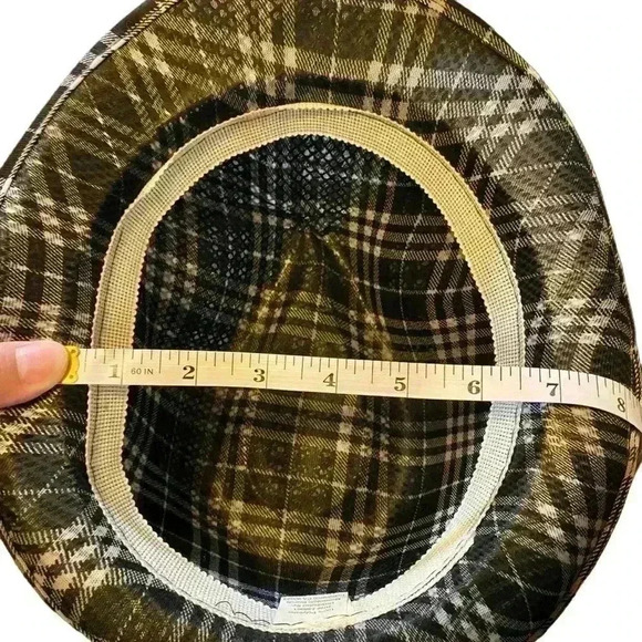 Momentum Men's Polyester Plaid Fedora Hat Black-white Strip Print - Picture 7 of 9